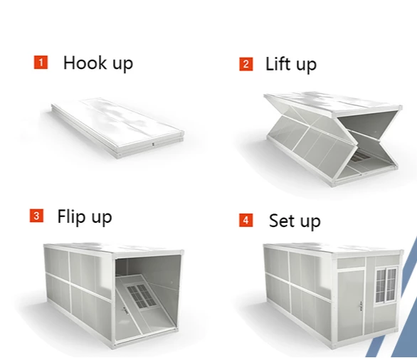 Folded units ready for transport